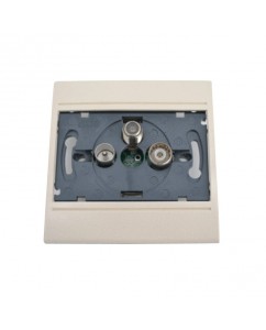 Plaque beige + prise TV FM SAT