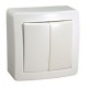 Interrupteur applique double V V blanc