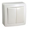 Interrupteur applique double V V blanc